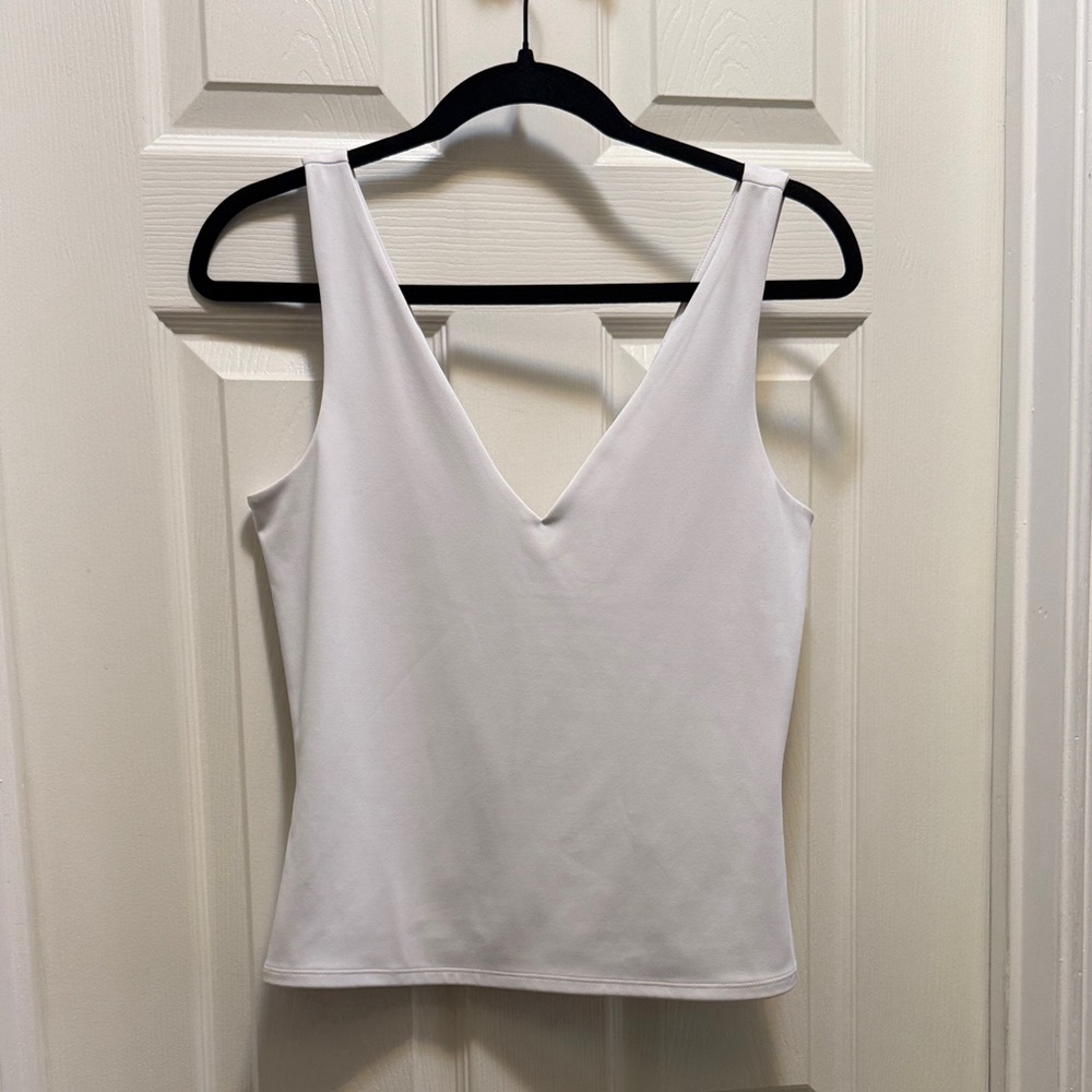 Express White V-Neck Tank Top